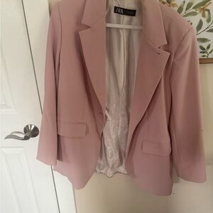 Zara Women's Blush Pink Suit Jacket